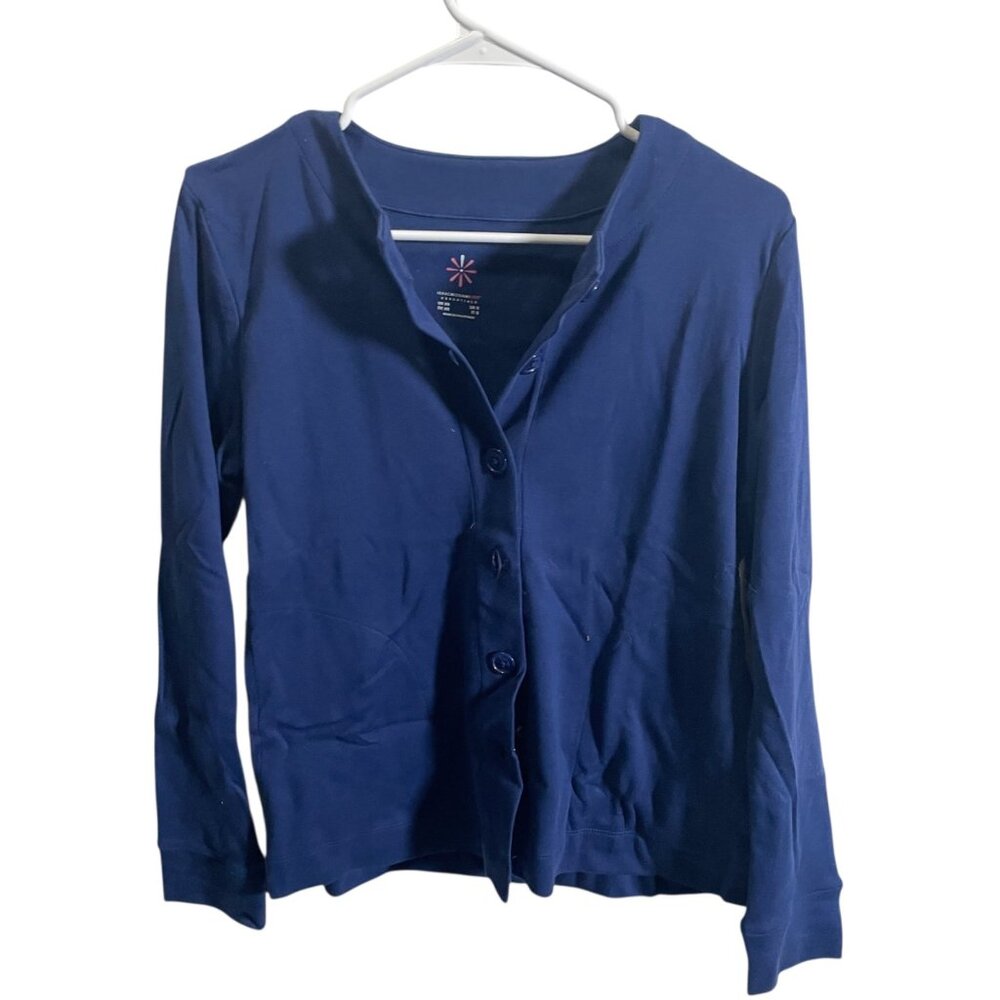 Isaac‎ Mizrahi Live Cardigan XS Navy Blue Button-Up Long Sleeve